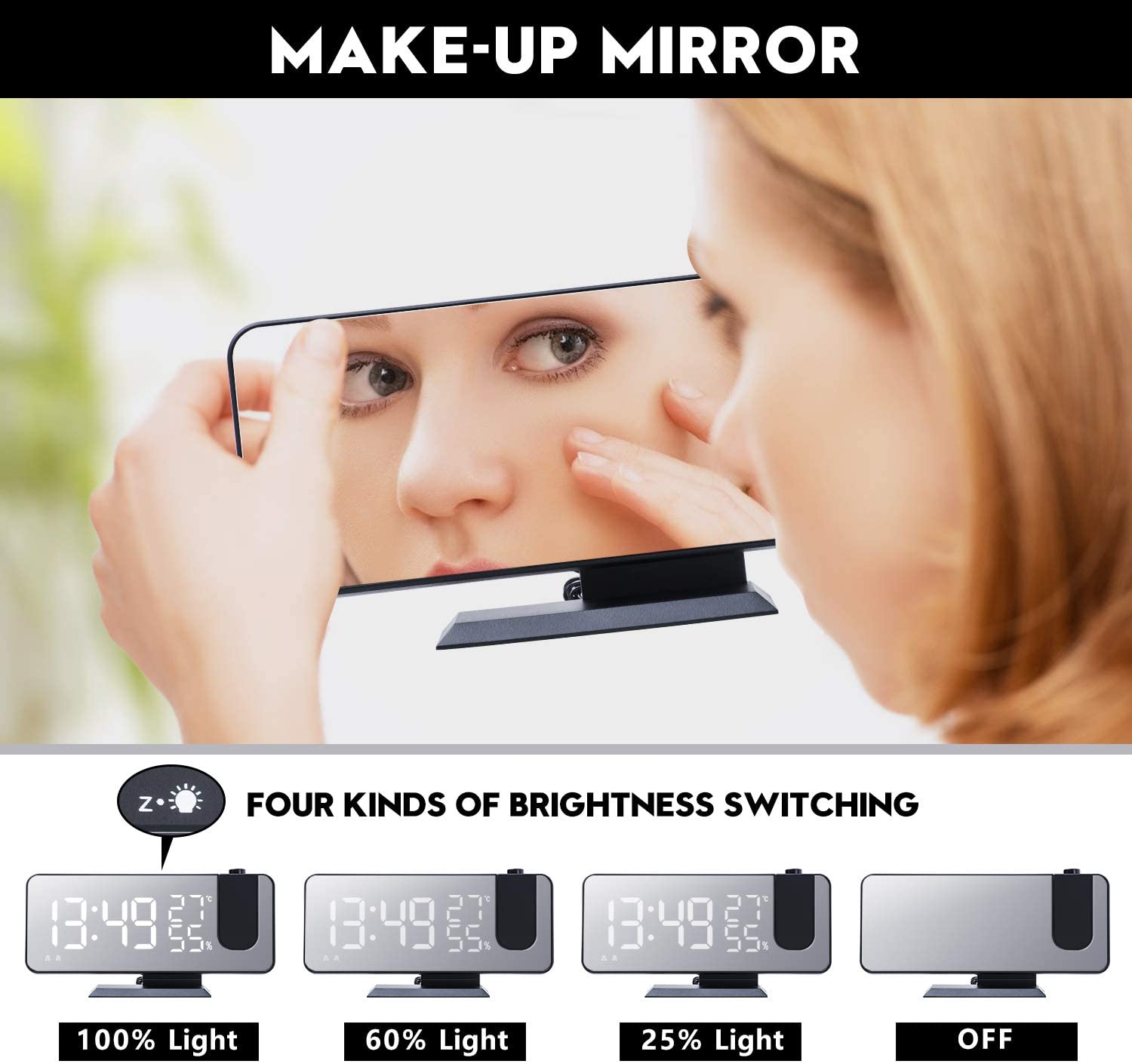 LED Projection Digital Alarm Clock Phone Charger - Xcellife