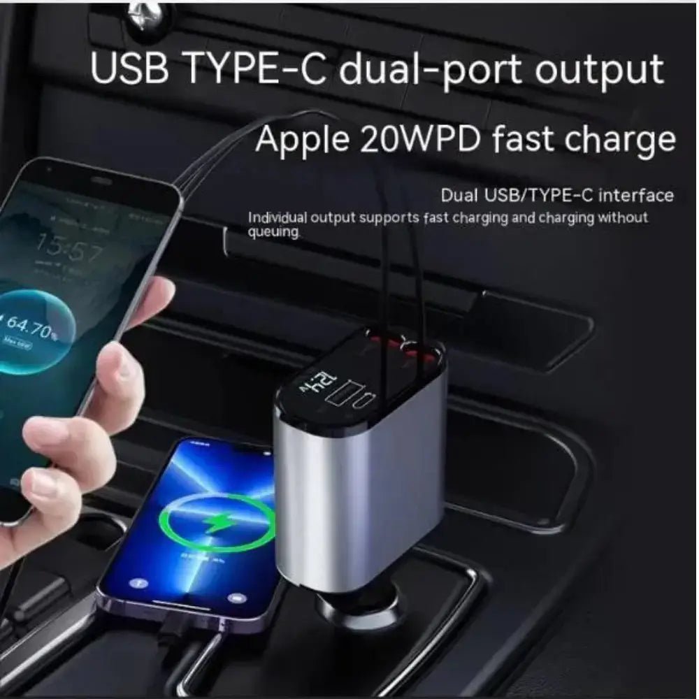 FAST 100W Car Phone Charger Lighter USB And TYPE - C Adapter - Xcellife